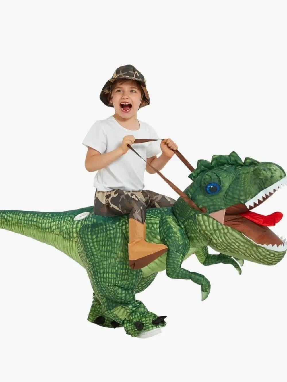 Halloween Inflatable Dinosaur Kids Blow Up T-Rex Suit For Boys And Girls Sz 4-6